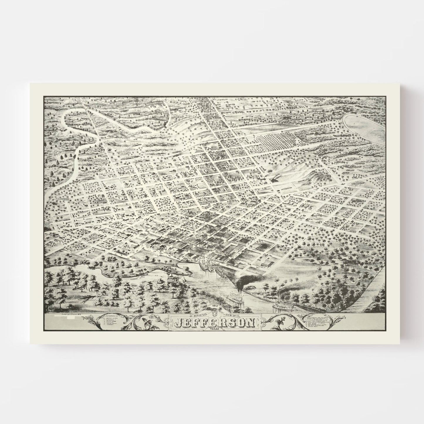 Vintage Map of Jefferson, Grant County, Oklahoma, 1872