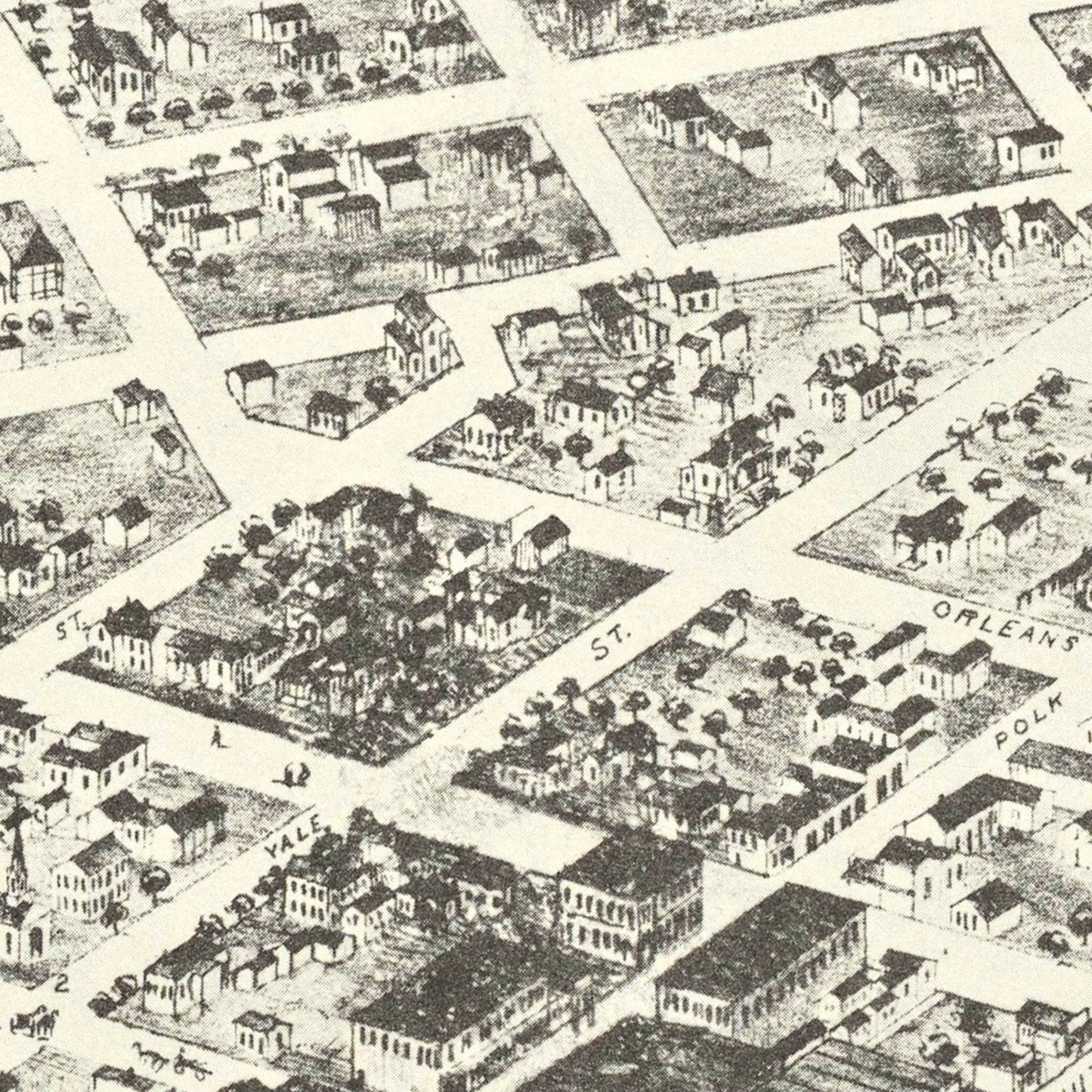 Vintage Map of Jefferson, Grant County, Oklahoma, 1872