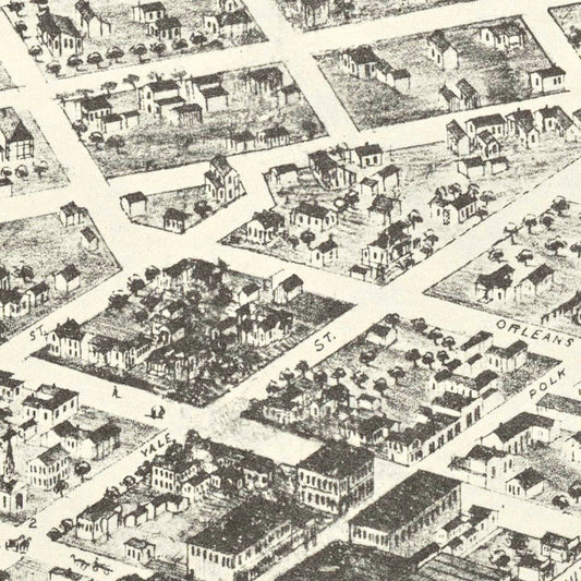 Vintage Map of Jefferson, Grant County, Oklahoma, 1872