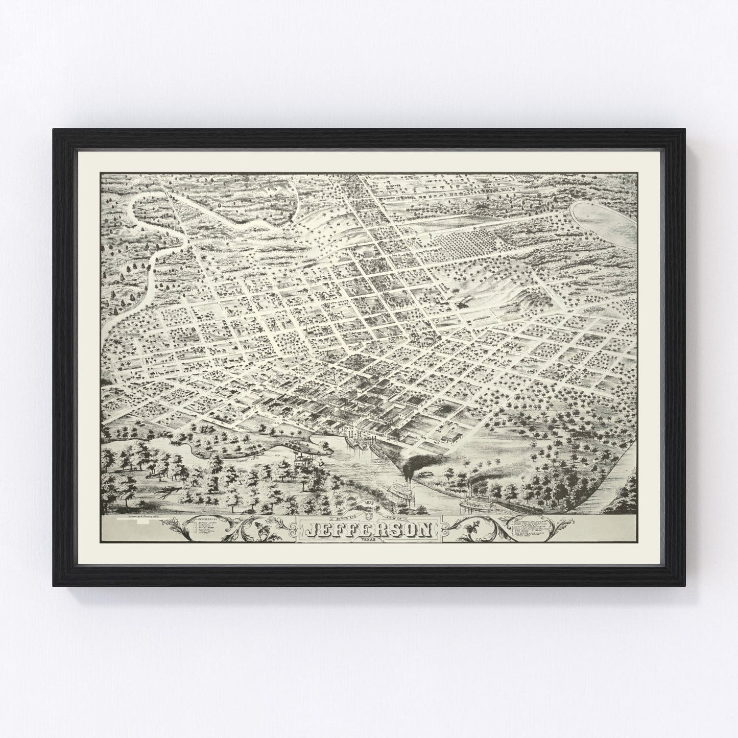 Vintage map of Jefferson, Oklahoma, 1872