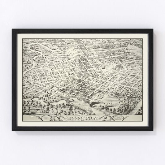 Vintage map of Jefferson, Oklahoma, 1872