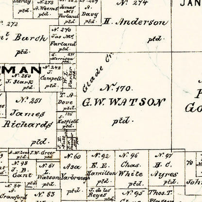 Vintage Map of Wood County, Texas 1877