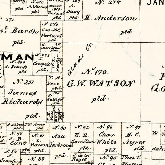 Vintage Map of Wood County, Texas 1877