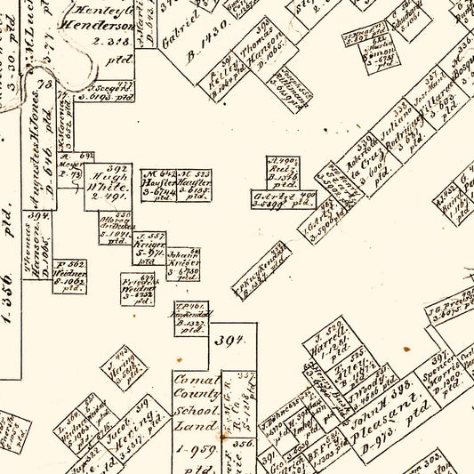 Vintage Map of Comal County, Texas, 1862
