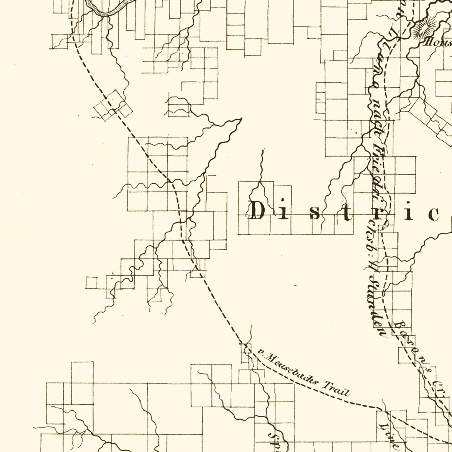 Vintage Map of Gillespie County, Texas, 1850