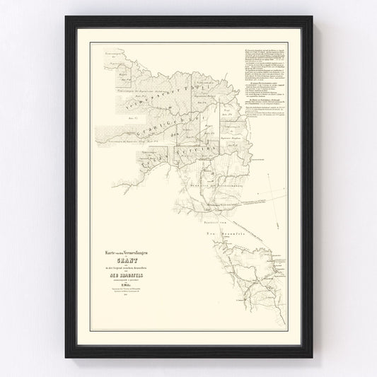 Vintage map of Gillespie County, Texas, 1850