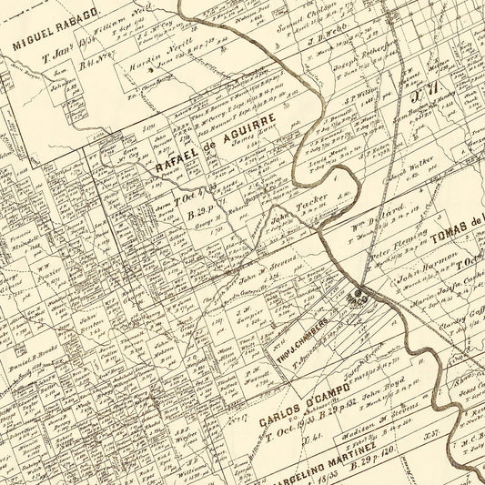 Vintage Map of McLennan County, Texas, 1878