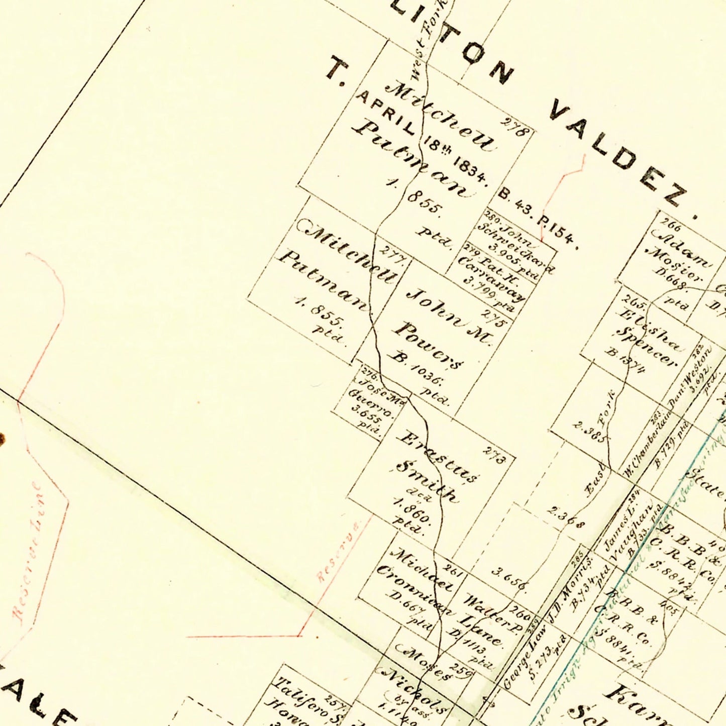 Vintage Map of Kinney County, Texas, 1876