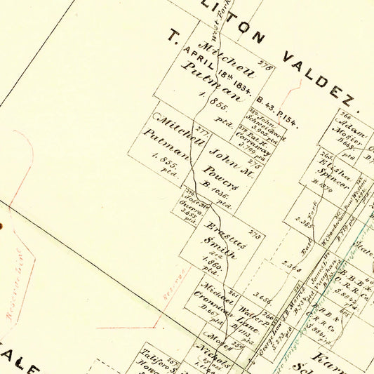Vintage Map of Kinney County, Texas, 1876