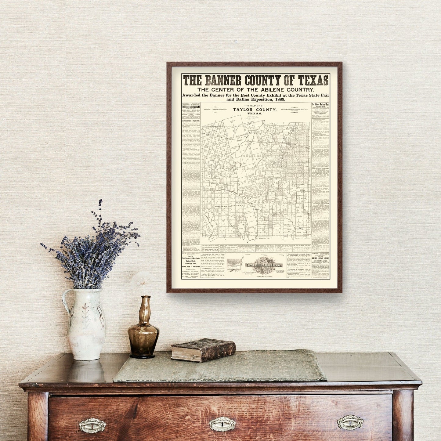 Vintage Map of Taylor County, Texas, 1889