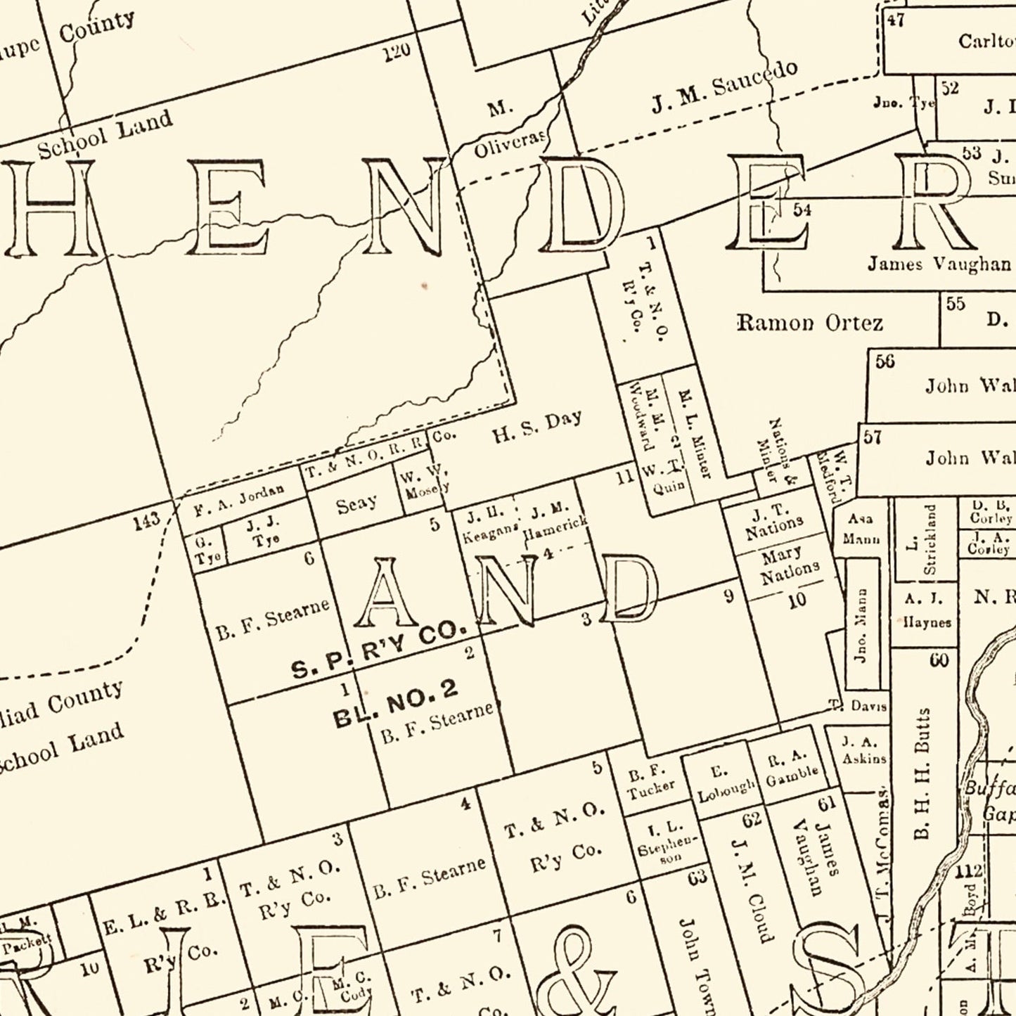 Vintage Map of Taylor County, Texas, 1889