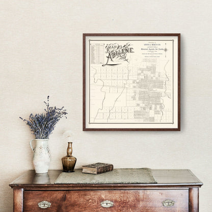 Vintage Map of Abilene, Texas, 1885