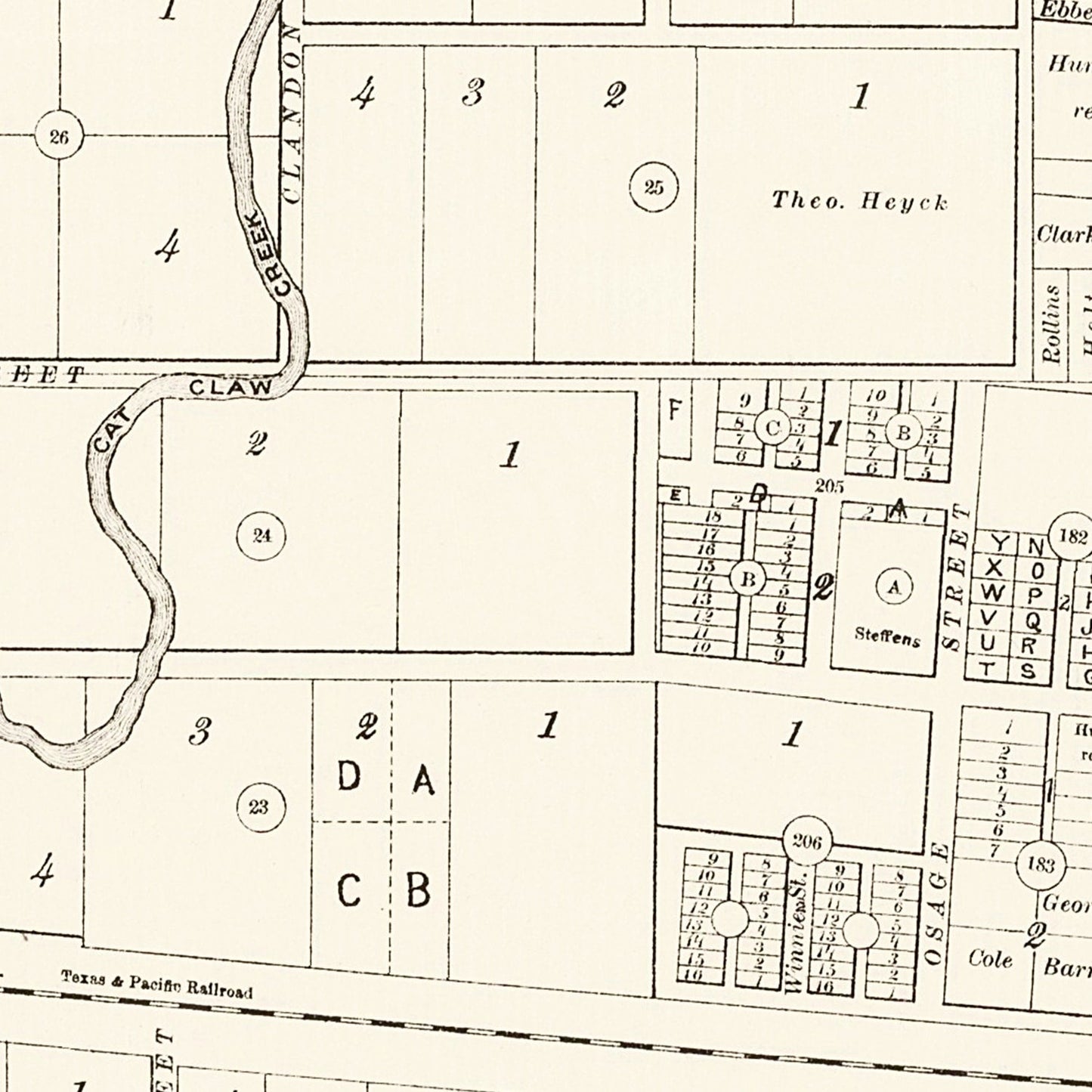Vintage Map of Abilene, Texas, 1885