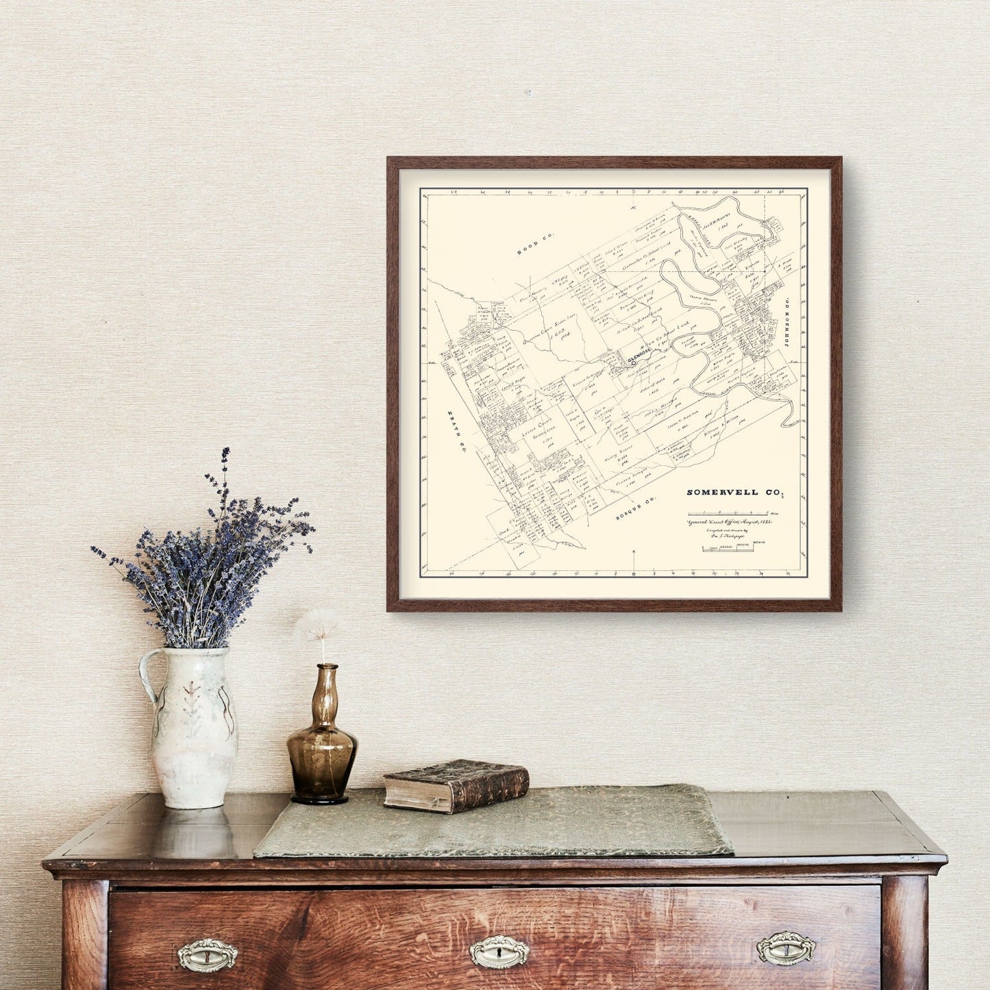 Vintage Map of Somervell County, Texas, 1884