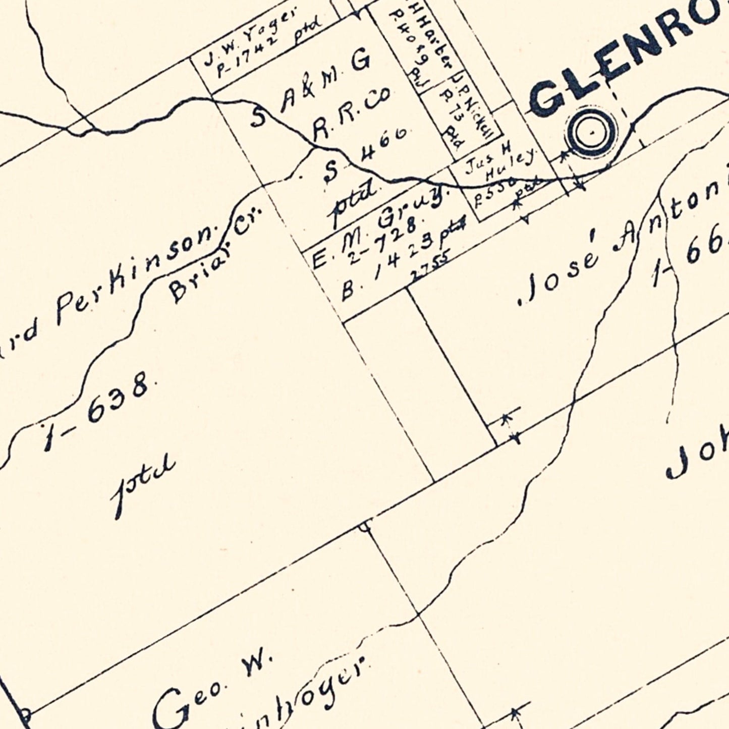 Vintage Map of Somervell County, Texas, 1884
