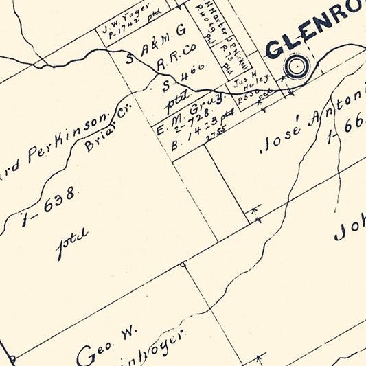 Vintage Map of Somervell County, Texas, 1884