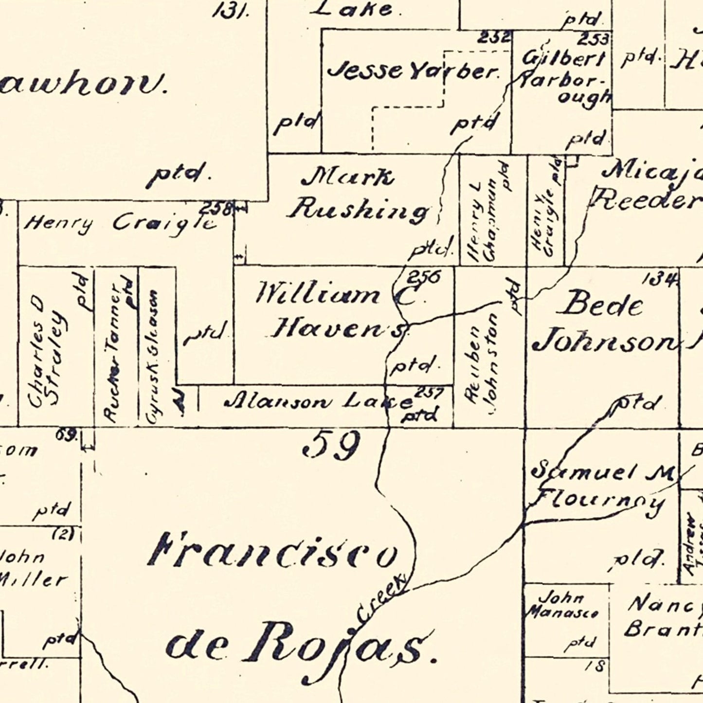 Vintage Map of Rains County, Texas, 1888