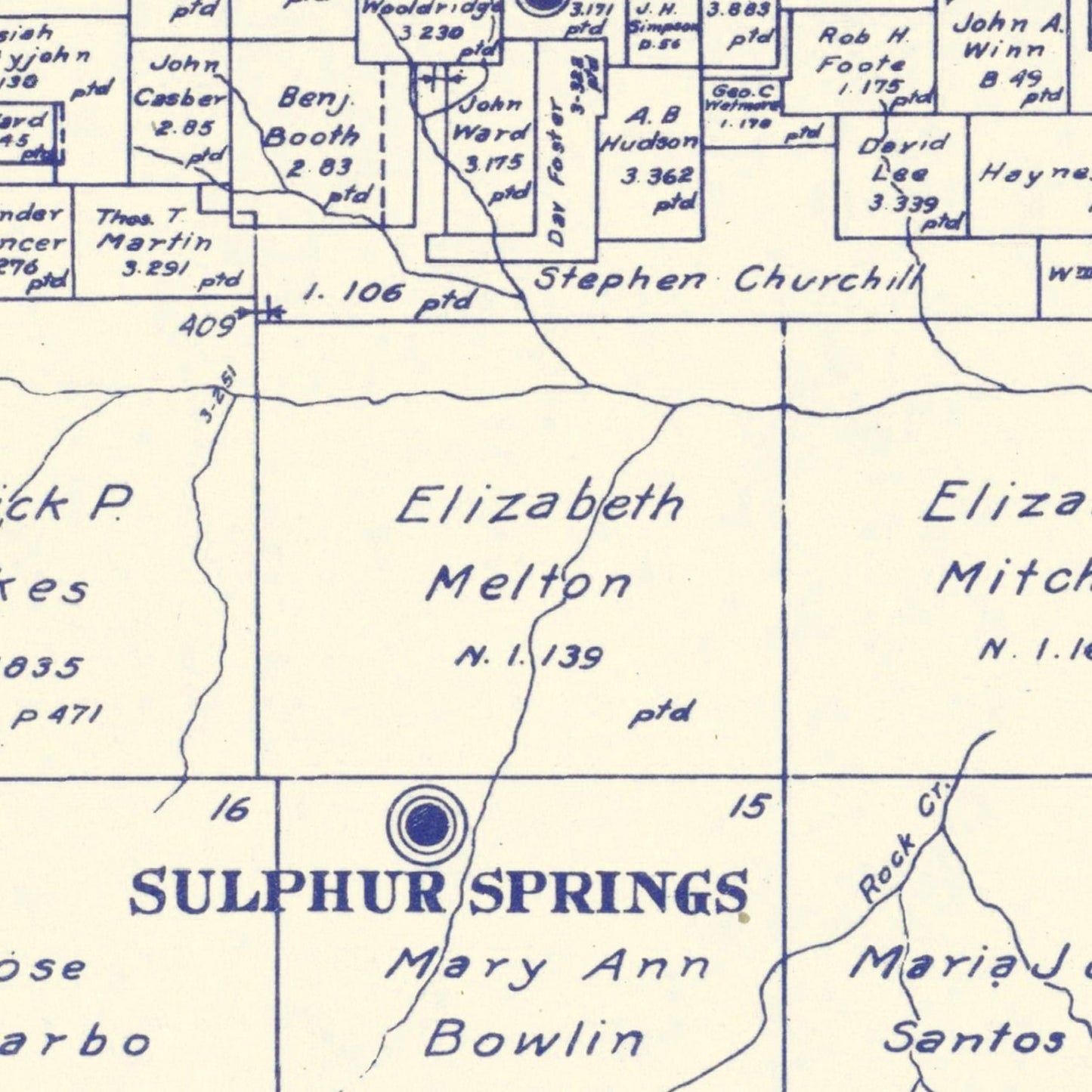 Vintage Map of Hopkins County, Texas, 1885
