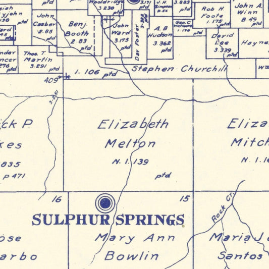 Vintage Map of Hopkins County, Texas, 1885