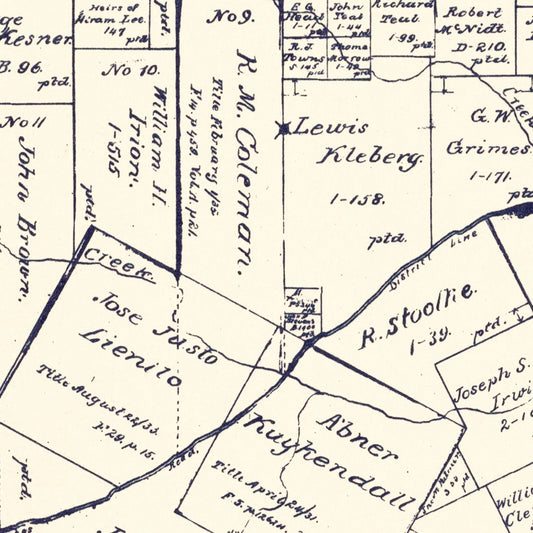 Vintage Map of Lee County, Texas, 1888