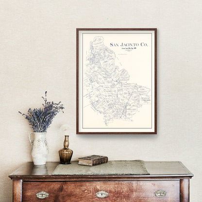 Vintage Map of San Jacinto County, Texas, 1889