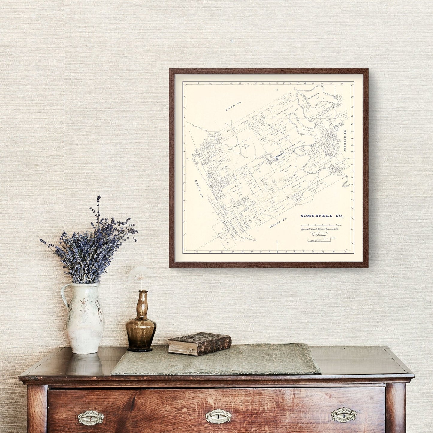 Vintage Map of Somervell County, Texas, 1884