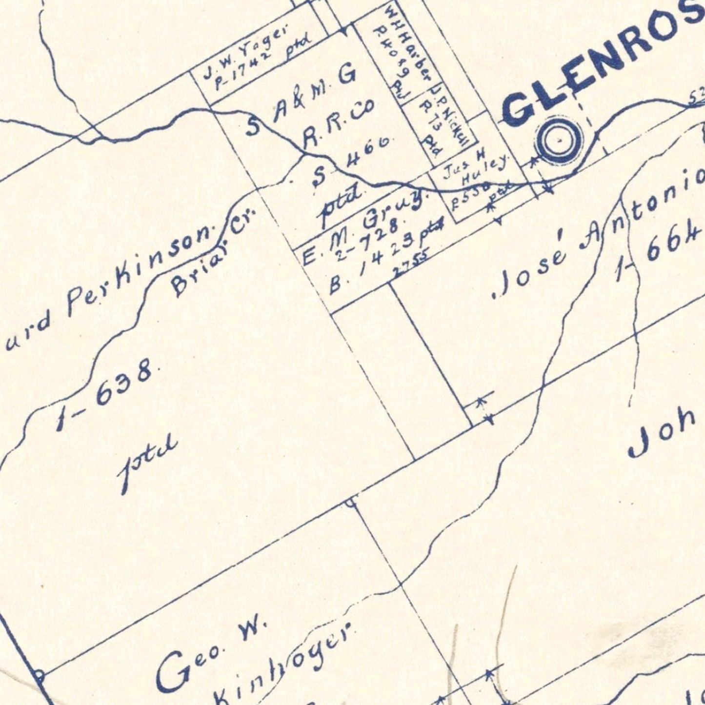 Vintage Map of Somervell County, Texas, 1884