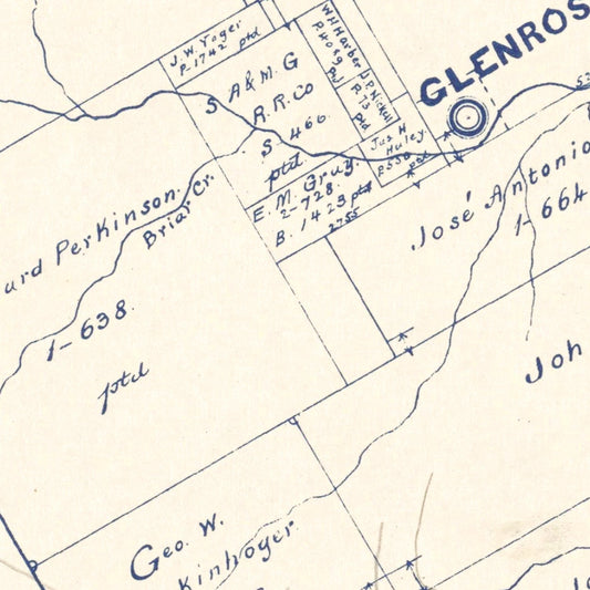Vintage Map of Somervell County, Texas, 1884