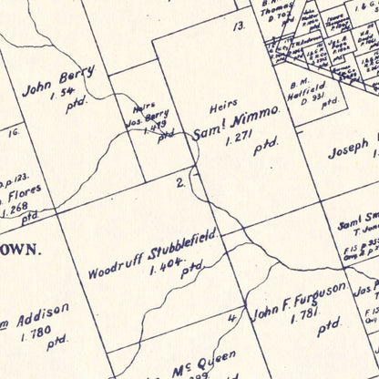 Vintage Map of Williamson County, Texas, 1888