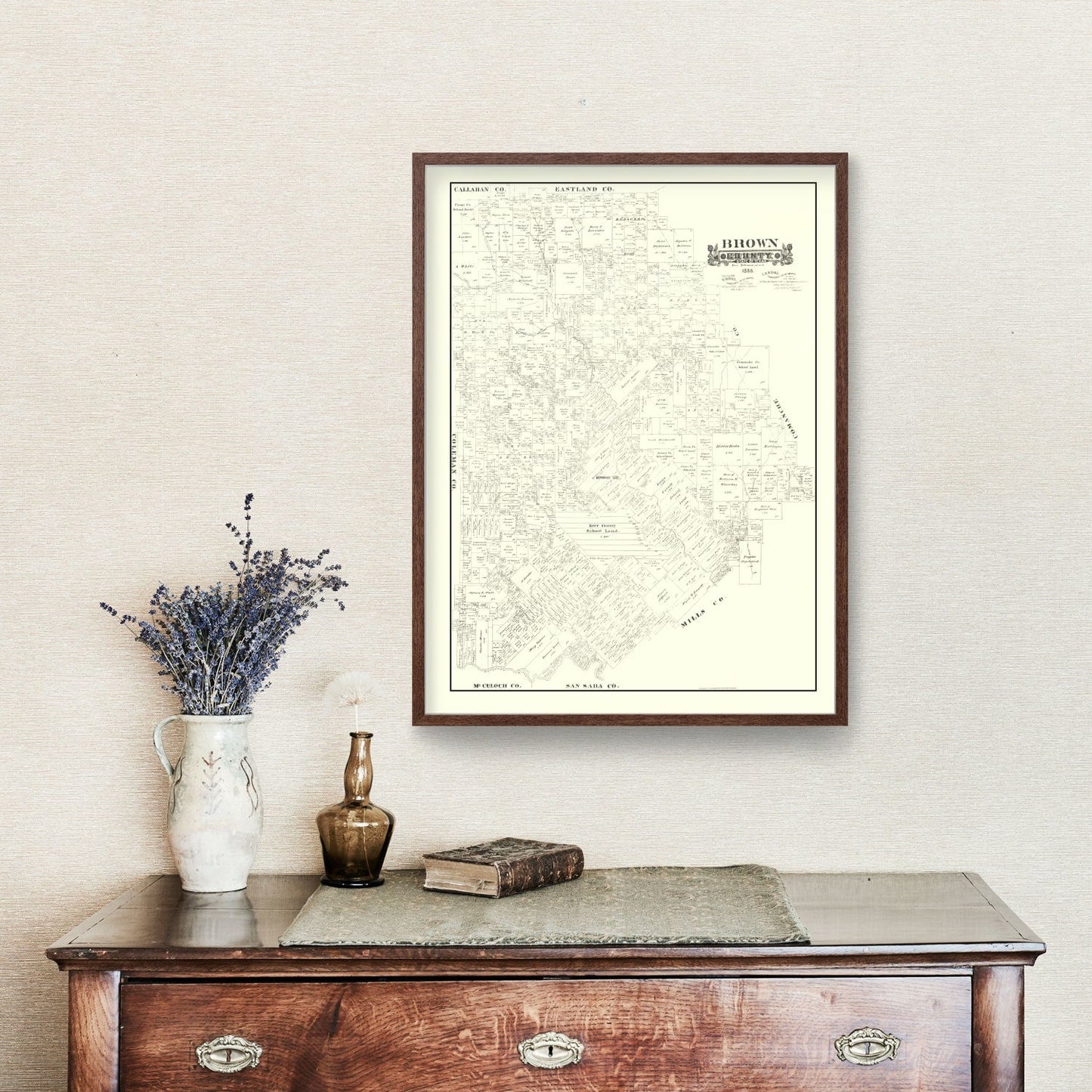 Vintage Map of Brown County, Texas, 1888