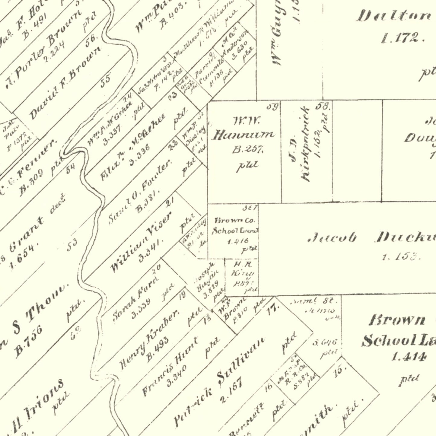 Vintage Map of Brown County, Texas, 1888