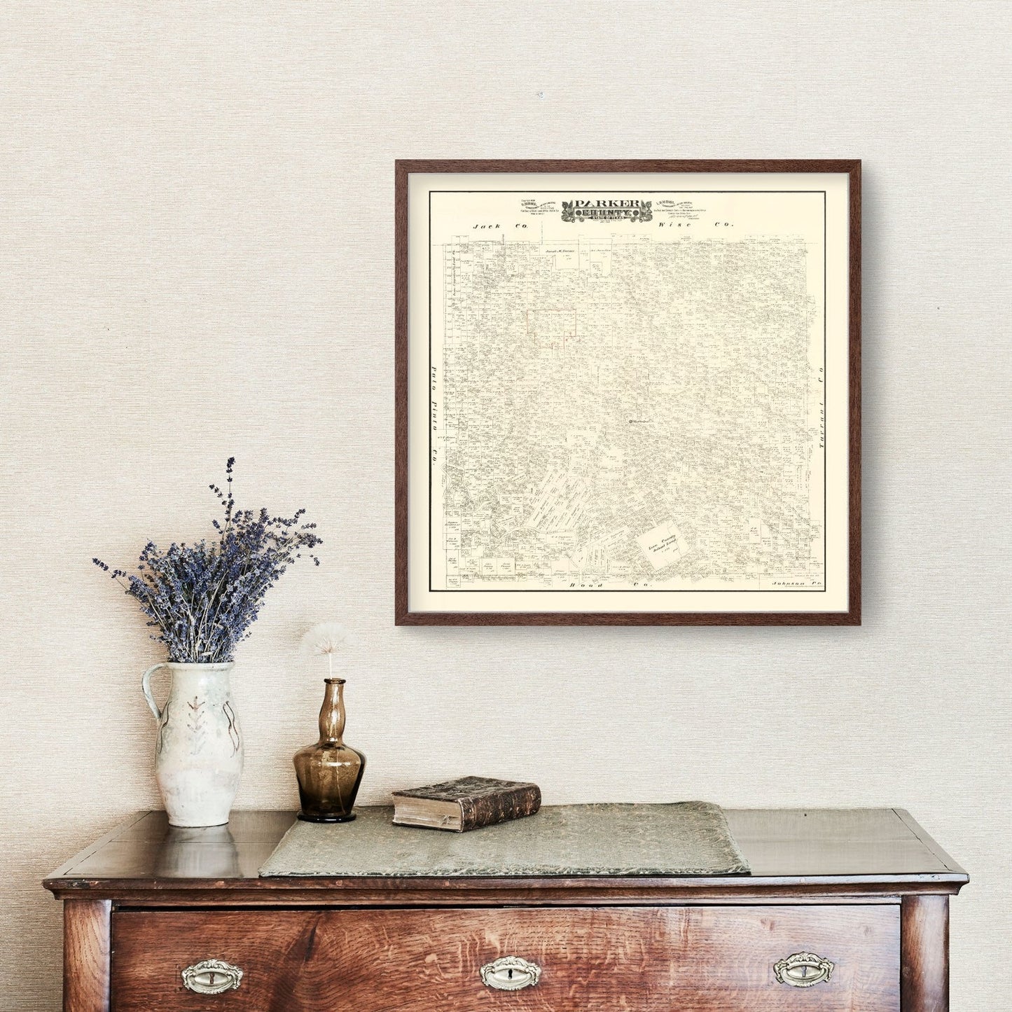 Vintage Map of Parker County, Texas, 1889