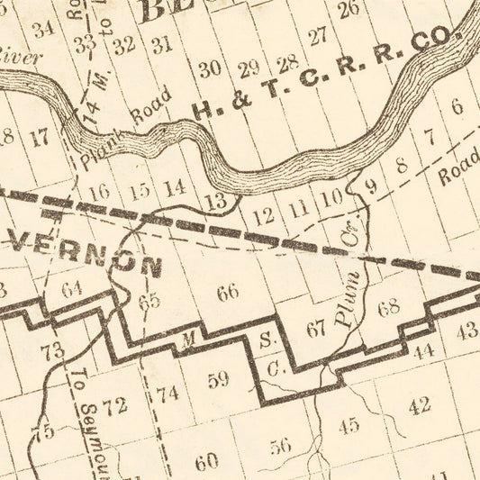 Vintage Map of Wilbarger County, Texas, 1887 (II)