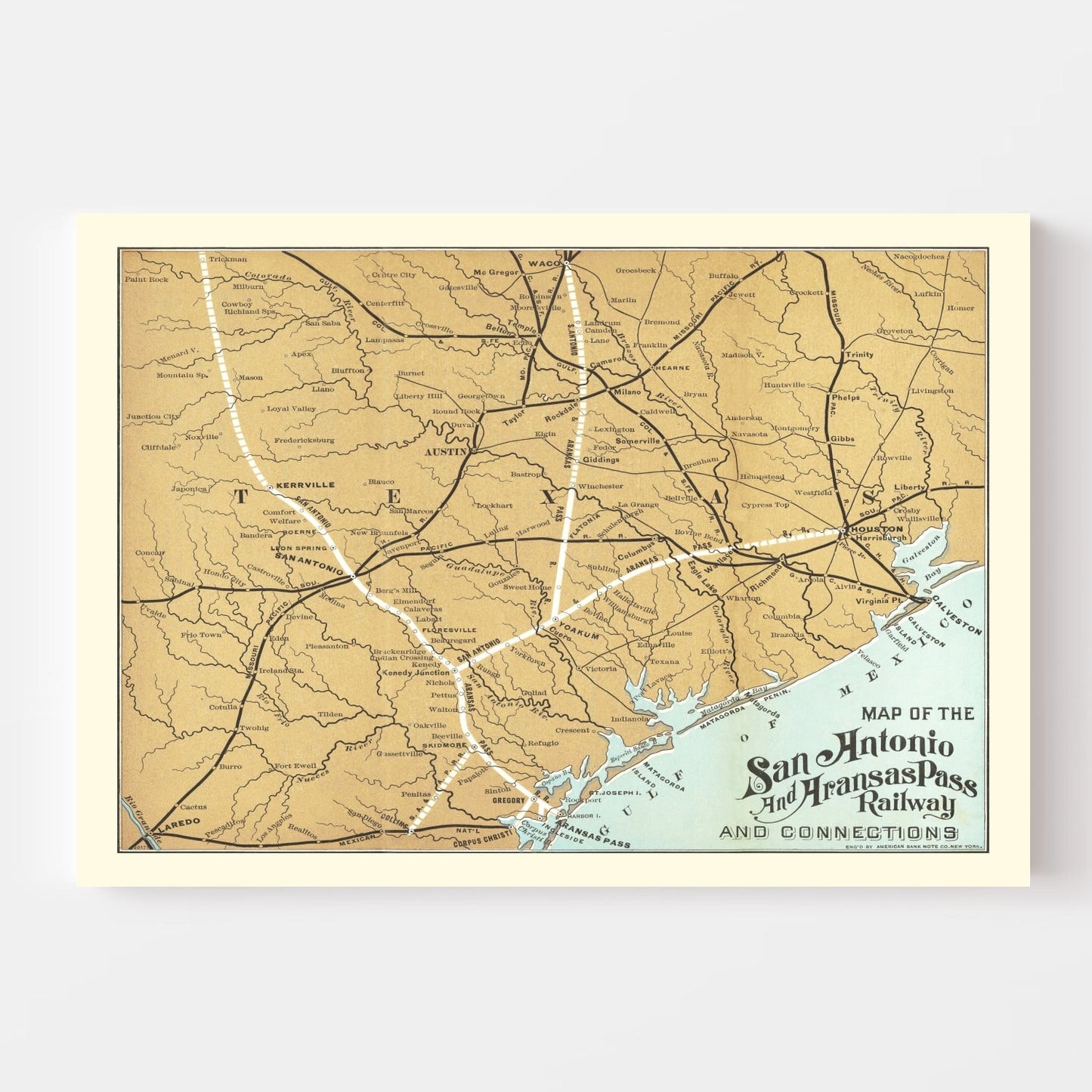 Vintage Railroad Map of the United States, 1887
