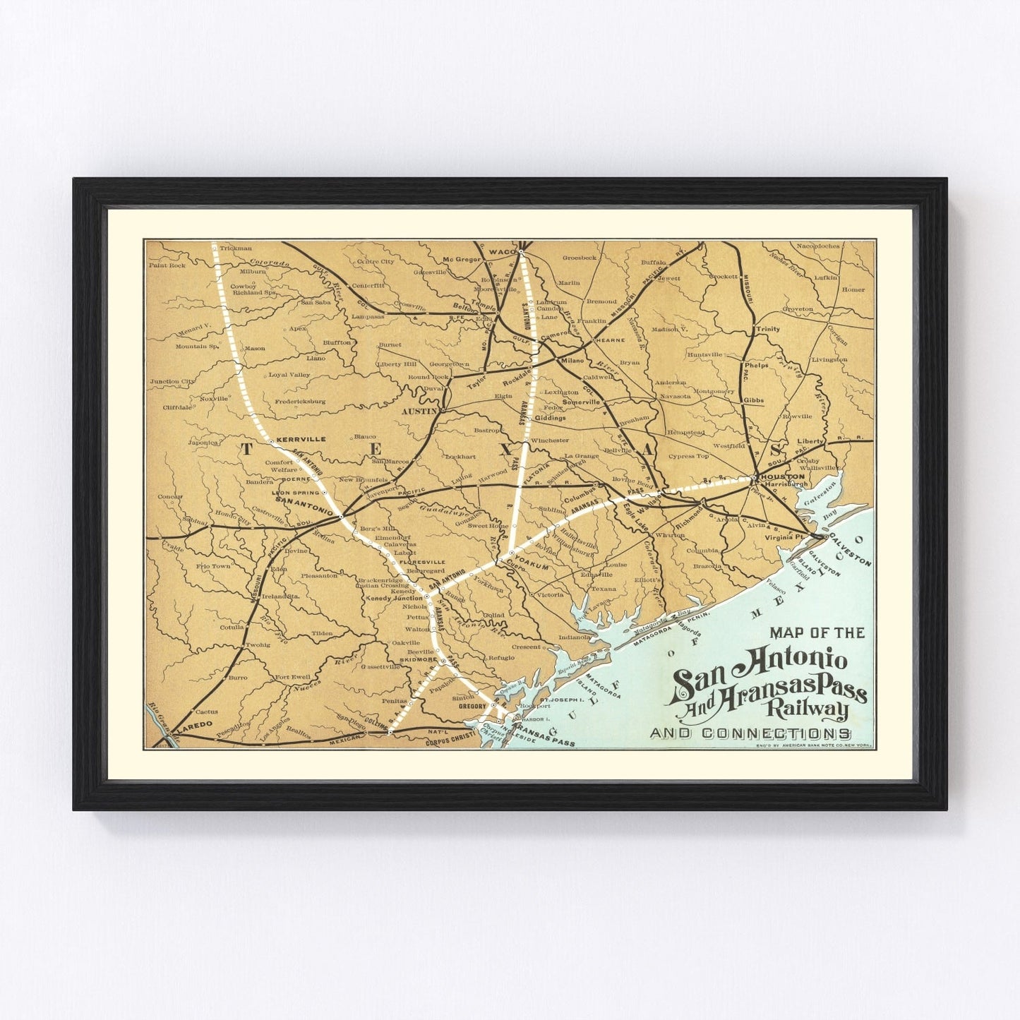 Vintage 1887 railroad map of the United States during peak Gilded Age expansion, restored cartographic print