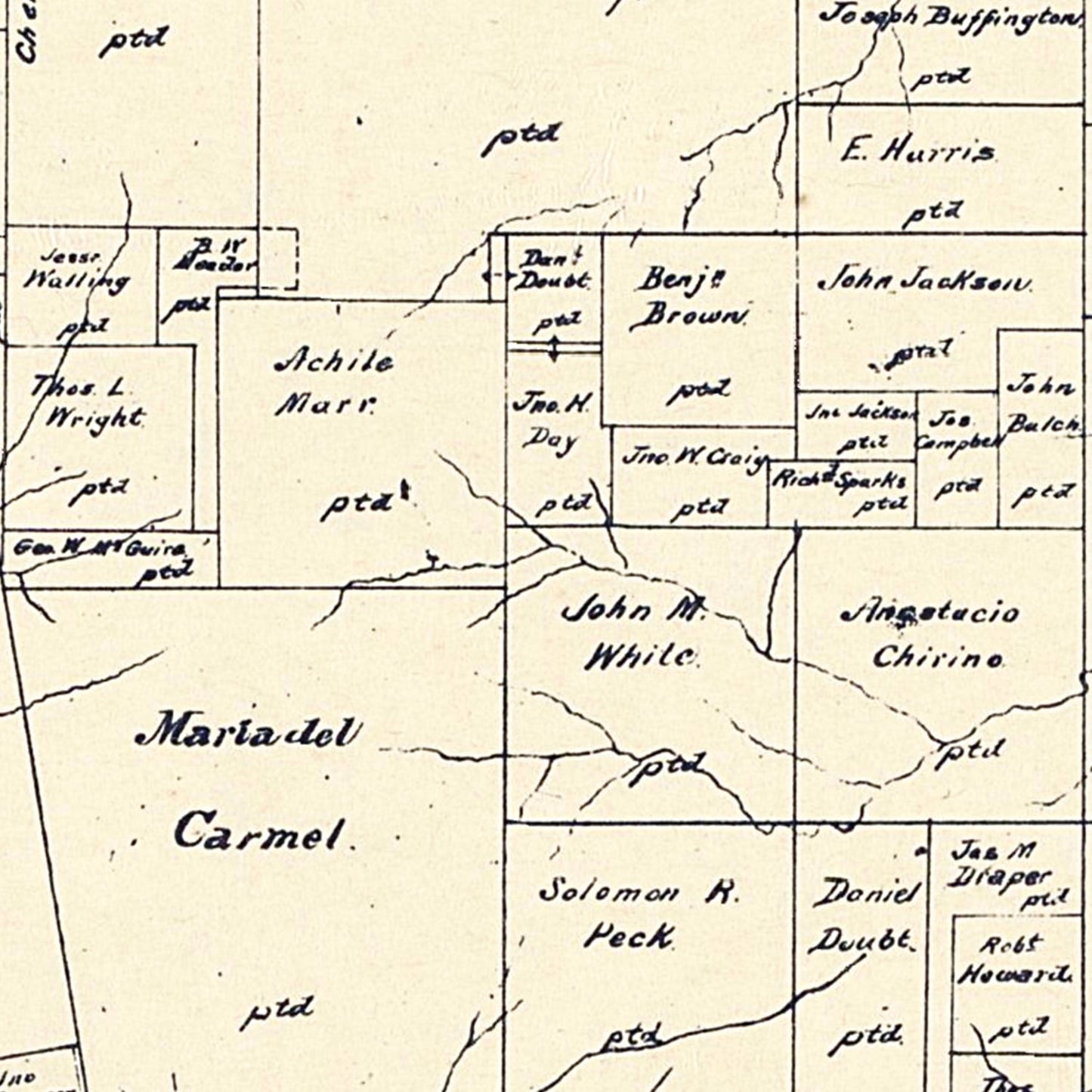 Vintage Map of Rusk County, Texas, 1895