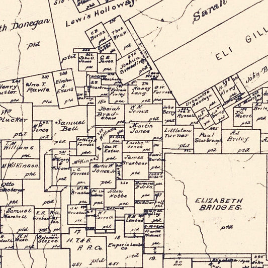 Vintage Map of Angelina County, Texas, 1899