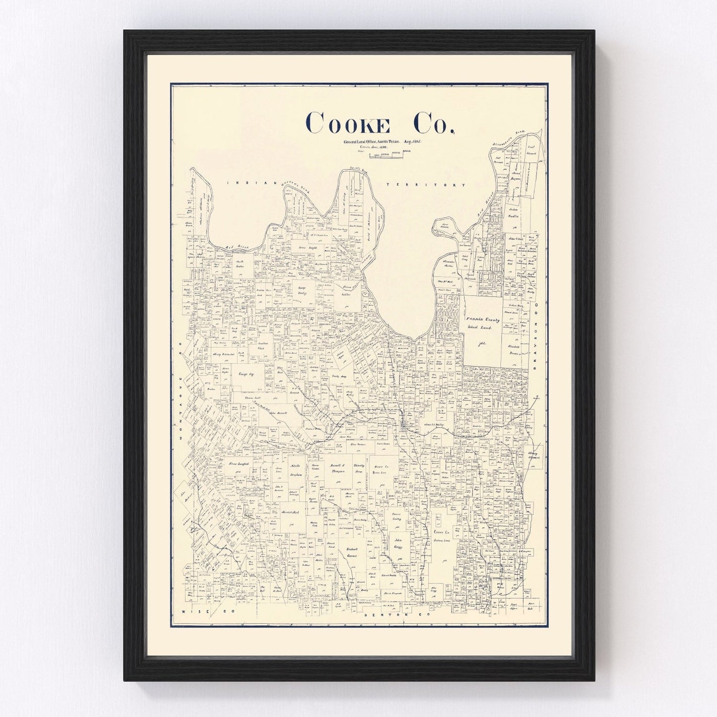 Vintage map of Cooke County, Texas, 1899