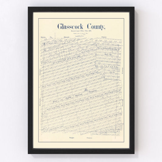 Vintage map of Glasscock County, Texas, 1899