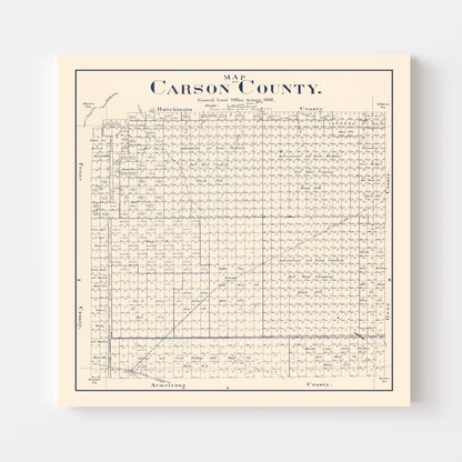 Vintage Map of Carson County, Texas, 1898