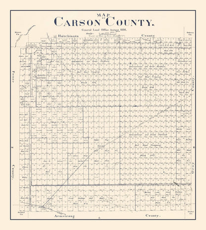 Vintage Map of Carson County, Texas, 1898