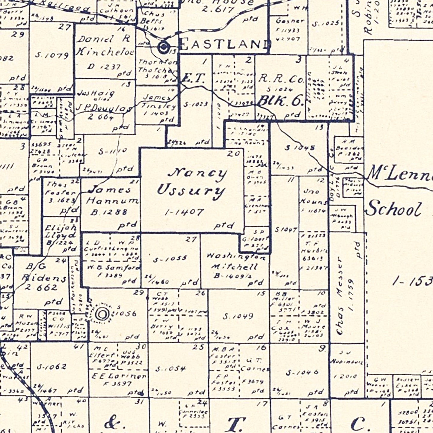 Vintage Map of Eastland County, Texas, 1896