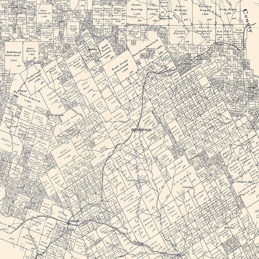 Vintage Map of Erath County, Texas, 1896