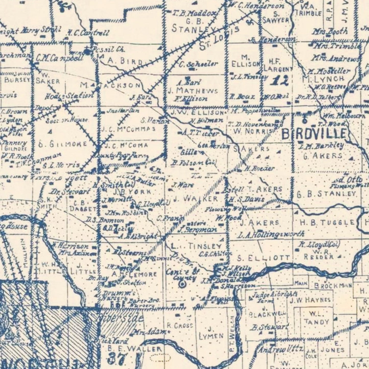 Vintage Map of Tarrant County, Texas, 1895