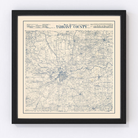 vintage map of Tarrant County, Texas, 1895
