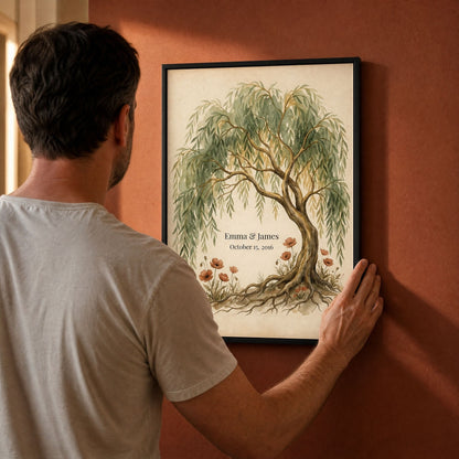 Personalized Willow Tree 9th Anniversary Wall Art