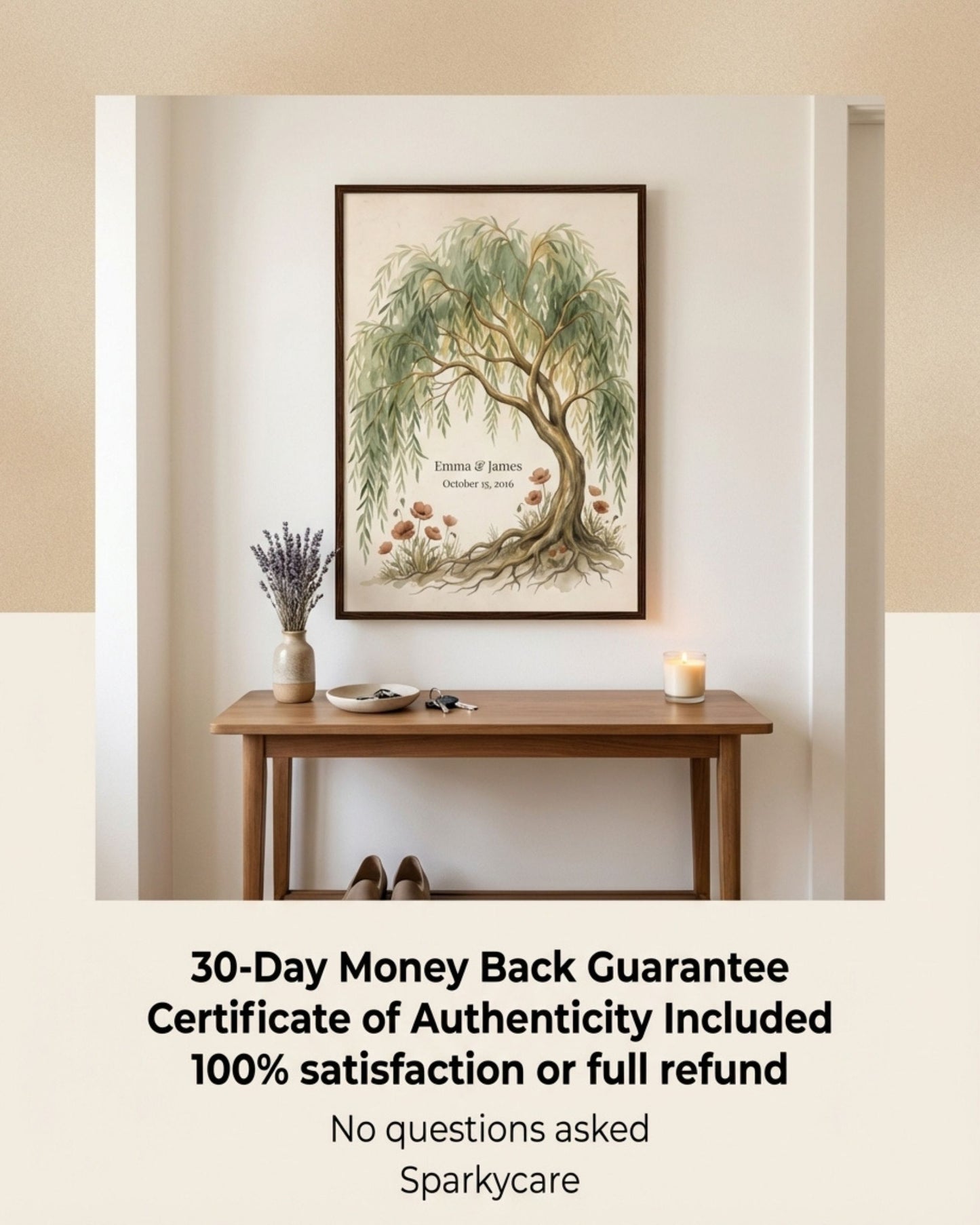 Personalized Willow Tree 9th Anniversary Wall Art