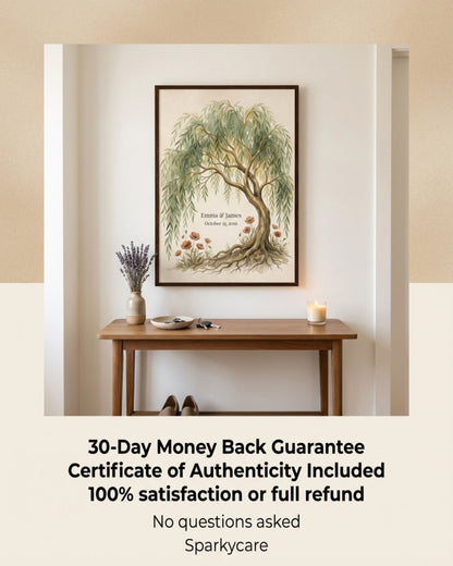 Personalized Willow Tree 9th Anniversary Wall Art