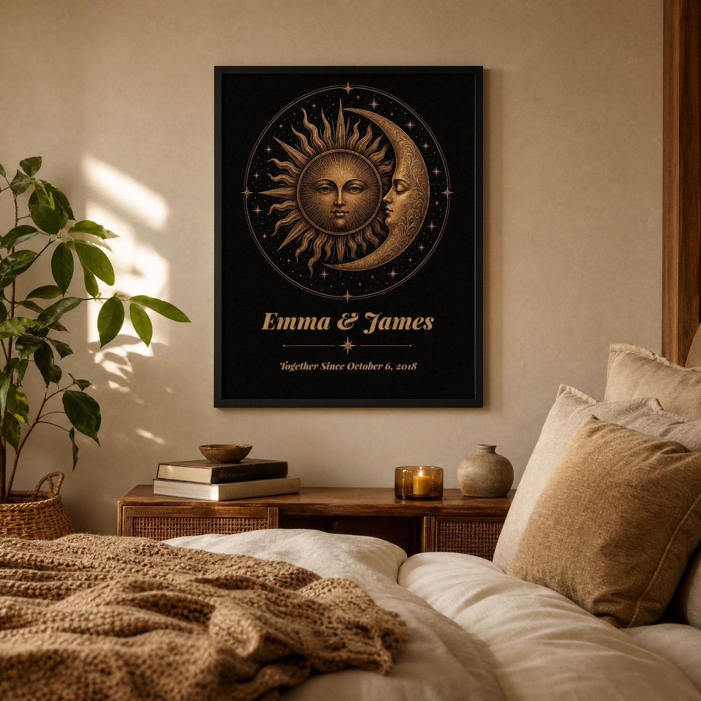 Personalized Sun & Moon Bronze Anniversary Print