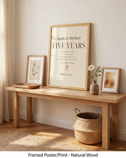 Personalized 5 Year Anniversary Print